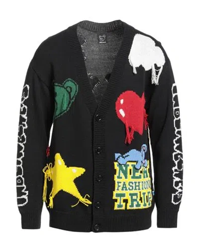 Inbetweeners Man Cardigan Black Size L Wool, Acrylic