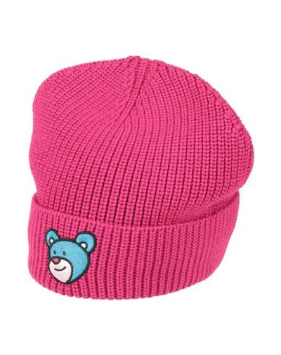 Inbetweeners Man Hat Fuchsia Size Onesize Merino Wool, Polyacrylic In Pink