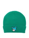 Inbetweeners Ribbed Teddy-embroidered Beanie In Green