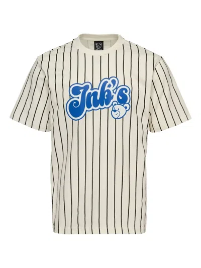 Inbetweeners Striped Logo T-shirt In White
