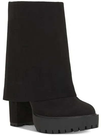 Inc Acelina Womens Faux Suede Round Toe Chelsea Boots In Black