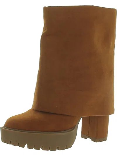 Inc Acelina Womens Faux Suede Round Toe Chelsea Boots In Green