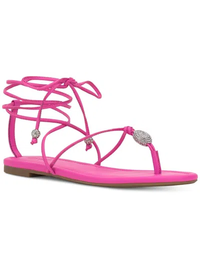 Inc Amilie Womens Faux Leather Round Toe Strappy Sandals In Multi