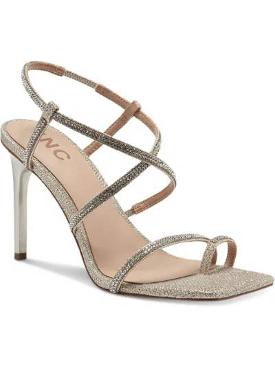 Inc Artif Womens Canvas Square Toe Heels In Multi