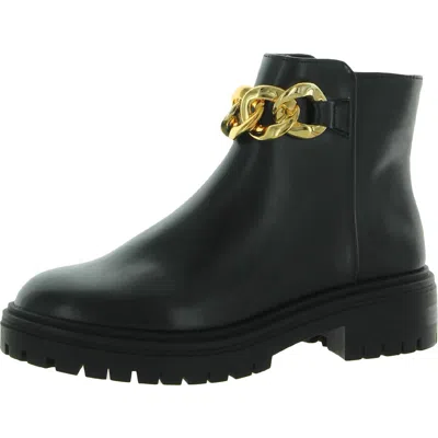 Inc Basia Womens Faux Leather Lugged Sole Ankle Boots In Multi