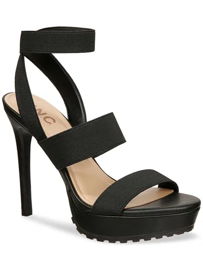 Inc Cerina Womens Ankle Wrap Open Toe Platform Sandals In Black