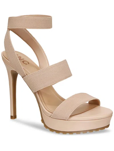 Inc Cerina Womens Ankle Wrap Open Toe Platform Sandals In Gold