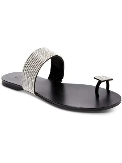 Inc Gavena Womens Faux Leather Slip On Slide Sandals In Black