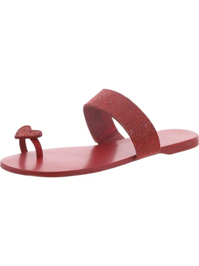 Inc Gavena Womens Rhinestone Flat Slide Sandals In Multi