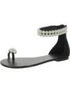 Inc Givele Womens Faux Suede Rhinestone Ankle Strap In Black