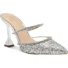 Inc Gylana Womens Glitter Block Heels In Silver