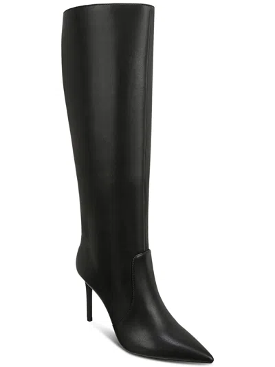 Inc Havannah Womens Faux Leather Pointed Toe Knee-high Boots In Black