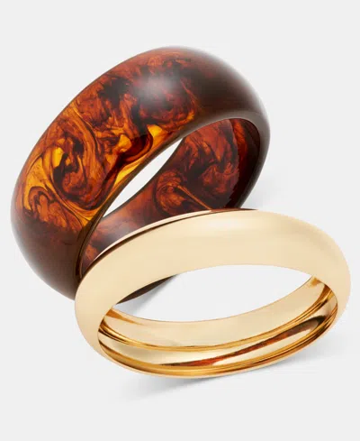 Inc International Concepts 2-pc. Set Bangle Bracelets, Macy's Exclusive In Metallic