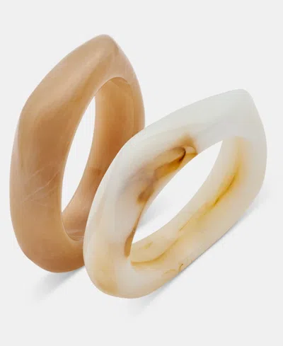 Inc International Concepts 2-pc. Set Textured Bangle Bracelets, Macy's Exclusive In Brown