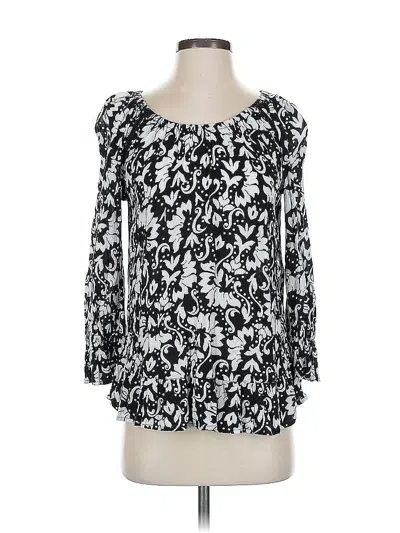 Pre-owned Inc International Concepts 3/4 Sleeve Blouse In Black