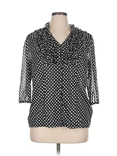 Pre-owned Inc International Concepts 3/4 Sleeve Blouse In Black
