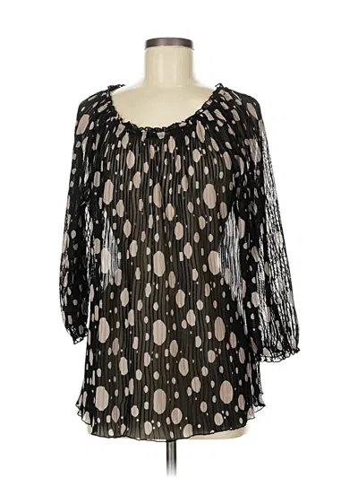 Pre-owned Inc International Concepts 3/4 Sleeve Blouse In Black
