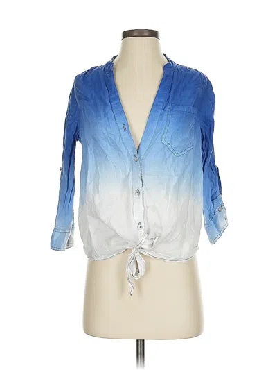 Pre-owned Inc International Concepts 3/4 Sleeve Blouse In Blue