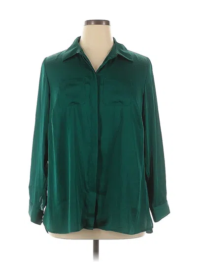 Pre-owned Inc International Concepts 3/4 Sleeve Blouse In Green