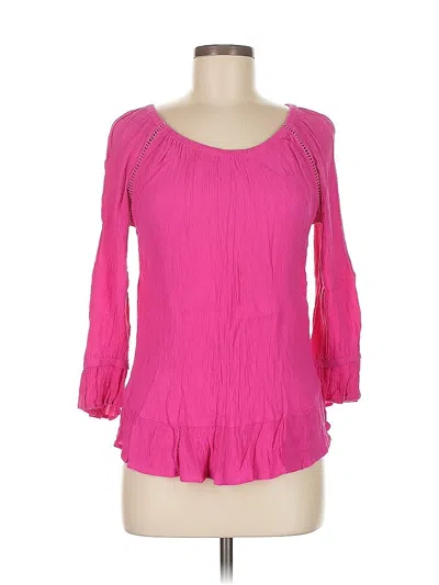 Pre-owned Inc International Concepts 3/4 Sleeve Blouse In Pink