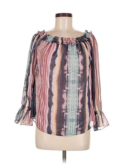Pre-owned Inc International Concepts 3/4 Sleeve Blouse In Pink