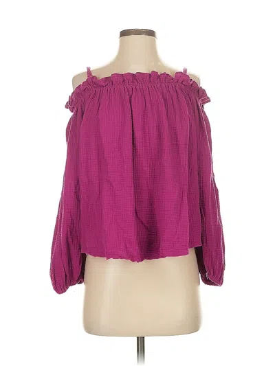 Pre-owned Inc International Concepts 3/4 Sleeve Blouse In Pink