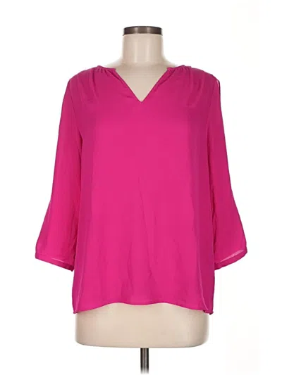 Pre-owned Inc International Concepts 3/4 Sleeve Blouse In Pink