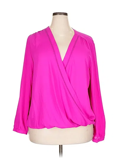 Pre-owned Inc International Concepts 3/4 Sleeve Blouse In Pink