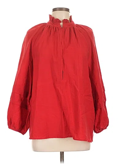 Pre-owned Inc International Concepts 3/4 Sleeve Blouse In Red