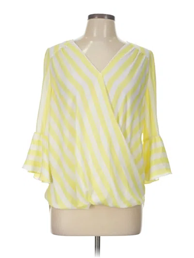 Pre-owned Inc International Concepts 3/4 Sleeve Blouse In Yellow