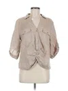 Inc International Concepts 3/4 Sleeve Button Down Shirt In Neutral