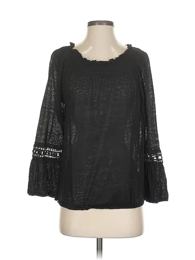 Pre-owned Inc International Concepts 3/4 Sleeve T-shirt In Black