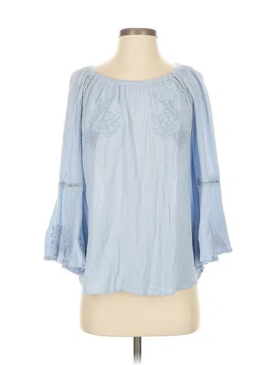 Pre-owned Inc International Concepts 3/4 Sleeve T-shirt In Blue