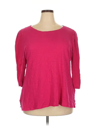 Pre-owned Inc International Concepts 3/4 Sleeve T-shirt In Pink