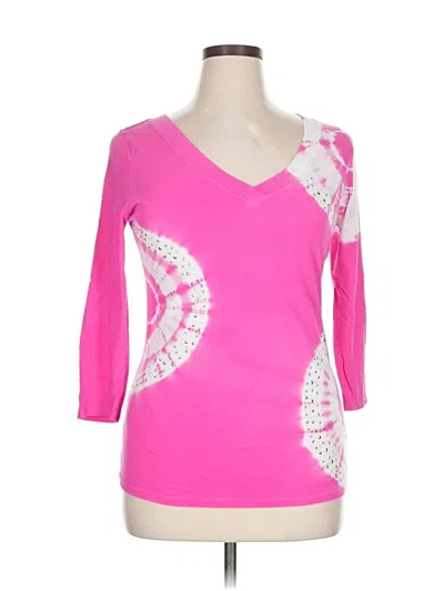 Pre-owned Inc International Concepts 3/4 Sleeve T-shirt In Pink