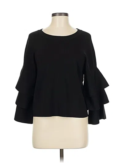 Pre-owned Inc International Concepts 3/4 Sleeve Top Black Boatneck Tops