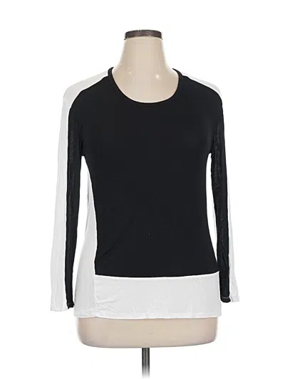 Pre-owned Inc International Concepts 3/4 Sleeve Top Black Crew Neck Tops