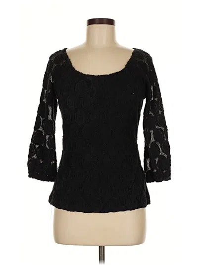 Pre-owned Inc International Concepts 3/4 Sleeve Top Black Sweetheart Neckline Tops