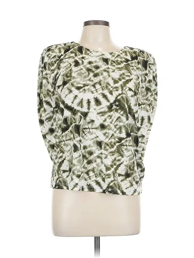 Pre-owned Inc International Concepts 3/4 Sleeve Top Green One Shoulder Neckline Tops