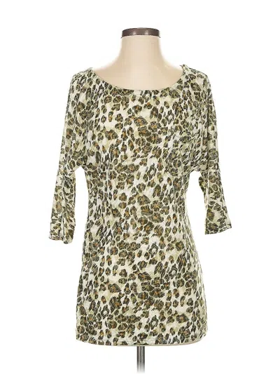 Pre-owned Inc International Concepts 3/4 Sleeve Top Green Sweetheart Neckline Tops