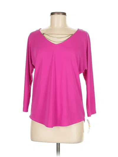Inc International Concepts 3/4 Sleeve Top Pink Scoop Neck Tops
