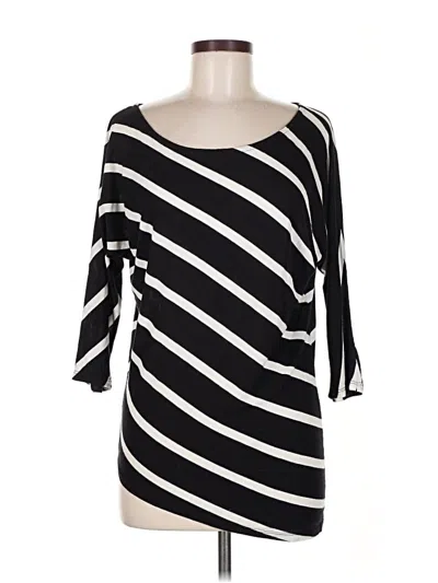 Pre-owned Inc International Concepts 3/4 Sleeve T-shirt In Black