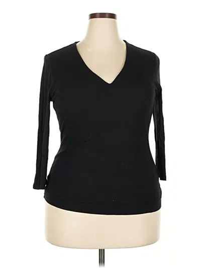 Pre-owned Inc International Concepts 3/4 Sleeve T-shirt In Black