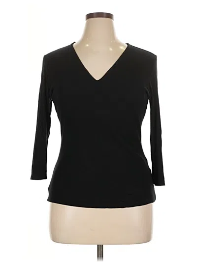 Pre-owned Inc International Concepts 3/4 Sleeve T-shirt In Black