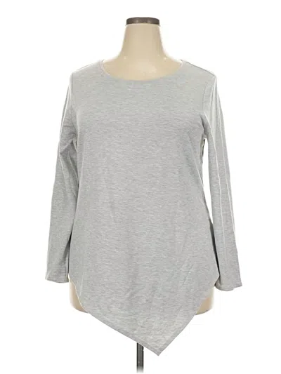 Pre-owned Inc International Concepts 3/4 Sleeve T-shirt In Gray