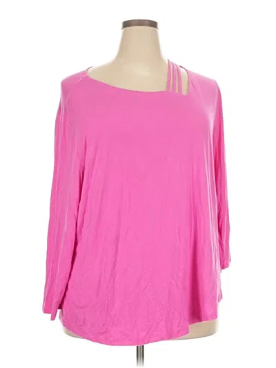 Pre-owned Inc International Concepts 3/4 Sleeve T-shirt In Pink