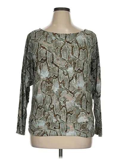 Pre-owned Inc International Concepts 3/4 Sleeve T-shirt In Silver