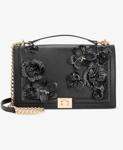 Inc International Concepts Ajae Flap Floral Crossbody, Exclusively At Macy's In Black