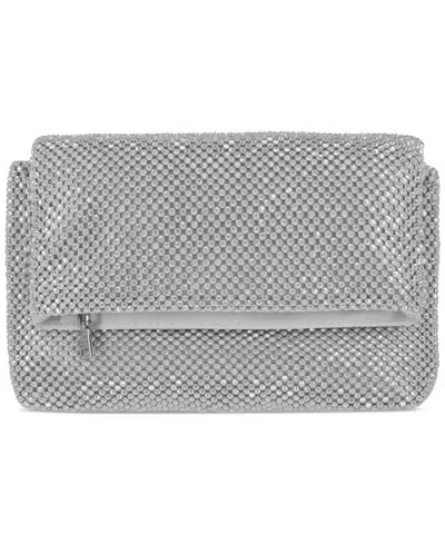 Inc International Concepts Averry Mesh Crystal Crossbody, Created For Macy's In Silver Mesh