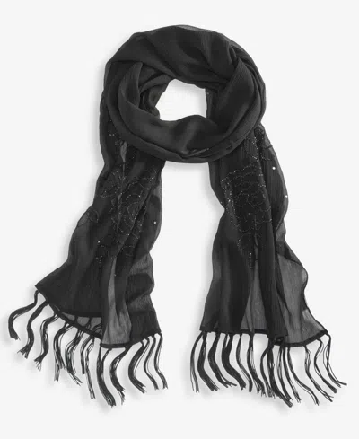 Inc International Concepts Beaded Fringe Evening Wrap, Macy's Exclusive In Black